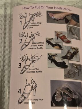 Three (3) Pairs of HeelStraps Strapless Heel Grips, NEW